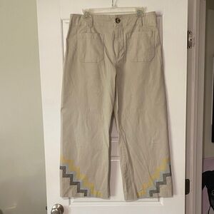 Anthropologie Maeve Chinos with Zigzag Detail